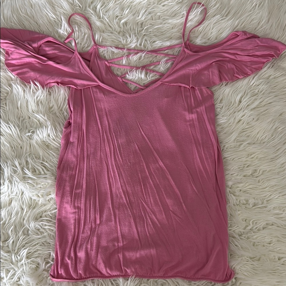 VENUS Pink Asymmetrical Cut Out Camisole
